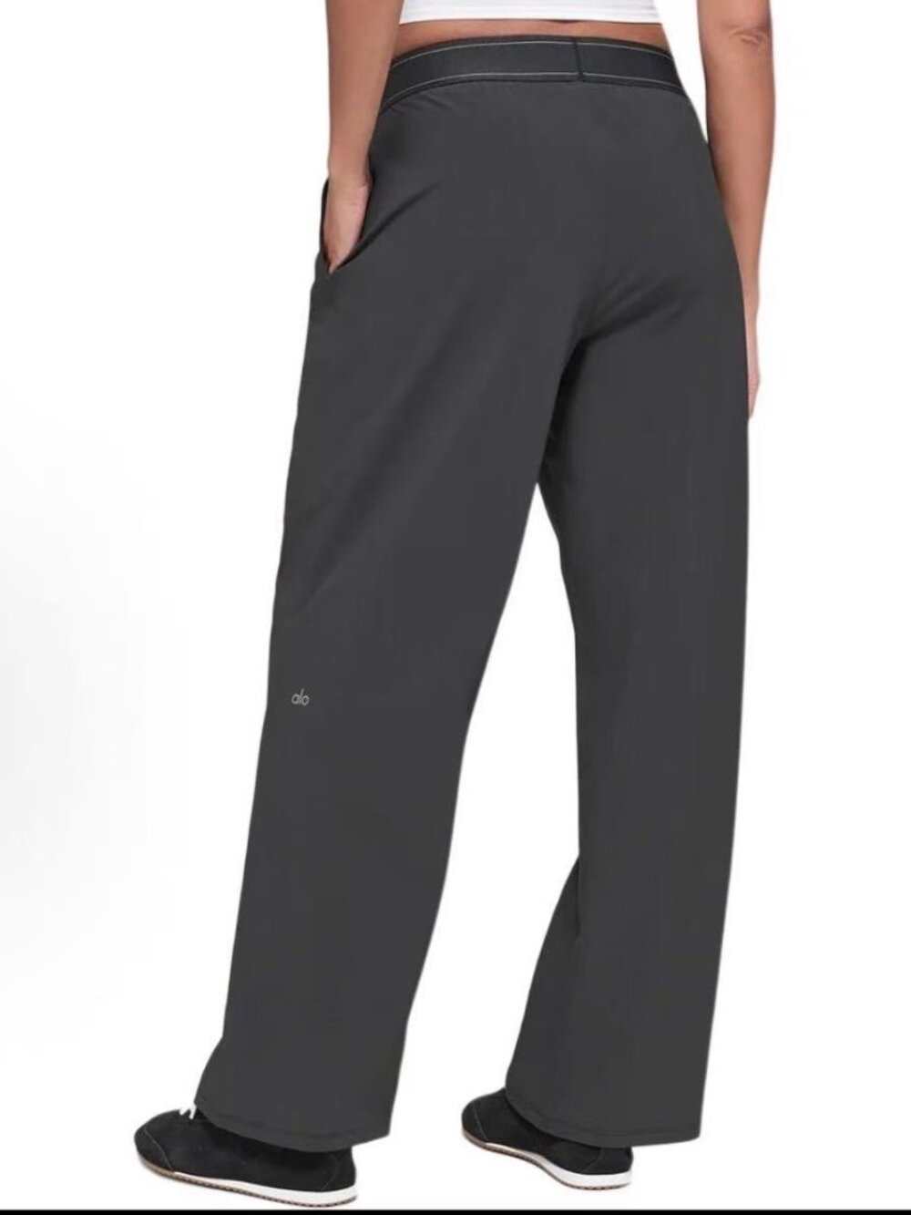 ALO Yoga🎍Suit Up Trouser Dark Grey Regular 30" Inseam Travel Wide Leg Pants🎐 - Picture 7 of 8